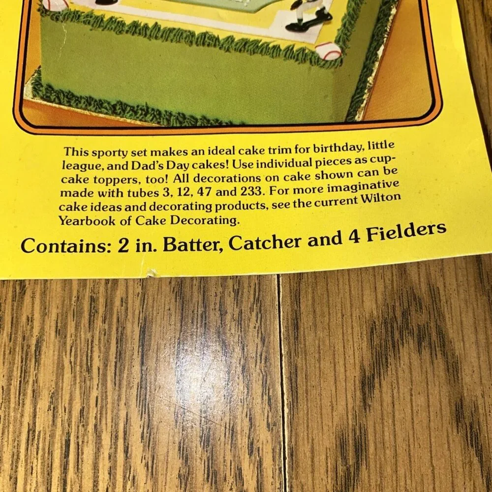 Baseball Vintage Decoration Cake Topper Wilton Batter Pitch Catcher Fielder 2”